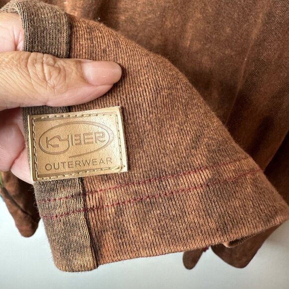 Kyber Outerwear Jacket Womens M Brown Fall Leaves Embroidered Hippie Lagenlook - Picture 7 of 10